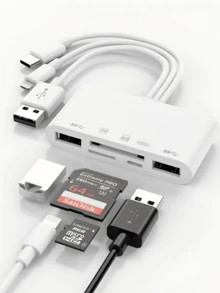 huaxunyuan 5-in-1 Speicherkartenleser für Kamera & Handys | USB OTG-Adapter, TF/SD-Kartenleser | Handyzubehör mit Micro-SD-Slots | Universal für USB C/USB A-Geräte | Unterstützt SD/SDHC/SDXC/Micro SD/MMC | Digitalkamera-Zubehör | Micro-SD-Kartenleser mit Lade-Funktion für Telefon/Tablet