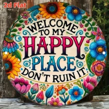1pc Colorful Garden Theme Iron Sign "Yes, I Do Need All These Plants" - Vintage Round Metal Wall Decor, Suitable For Home, Yard, Garden, Bar, Office Decoration - UV Ink Printed 20x20cm (8x8 Inch) - Pre-Drilled Holes, Style As Shown In Size Image - Multicolor - View 6