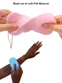 Éponges exfoliantes (1 pièce) - Éponge de bain et de douche super douce pour exfolier - Élimine les peaux mortes et les impuretés du corps - Idéal pour les adultes et les enfants - Rose & Bleu & Blanc & Gris