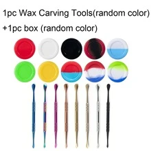 Set di strumenti in acciaio inossidabile per la modellazione e la scultura in cera, con 5 ml di barattoli di stoccaggio in silicone antiaderente di colori assortiti (colore casuale)