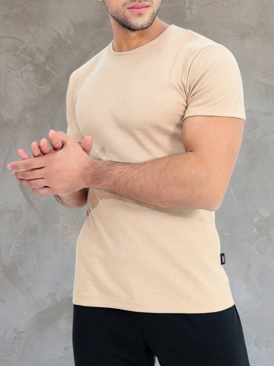 Men T-Shirts - Beige - View 1