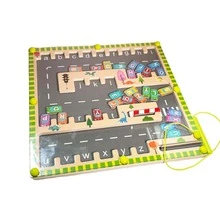 Dinosaur Magnetic Alphabet Maze Learning Toys, Parking Lot Pinyin Learning Toy Activities Counting Color Sorting Fine Motor Skills Learning Toys For Kids Birthday, Halloween, Christmas Gifts