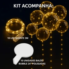 10-Pack Transparent LED Bubble Balloons 3 M – Warm, Cool Or RGB Lights, Party Wedding Birthday Décor - 溫暖的 - 查看 2