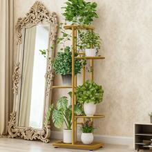 6/5/4 Tier Plant Stand - Home Garden Decor & Plant Storage Rack - Creative Pot Organizer Stunning Design, Perfect For Indoor/Outdoor Decor Space-Saving Indoor/Outdoor Plant Stand - Năm lớp vàng - Xem 12