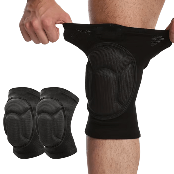 2 قطعة من الركبة المبطنة بشكل سميك - للرقص والكرة الطائرة والجيم والفنون القتالية، دعامات الركبة المبطنة بتصميم إرجونومي لثبات الركبة