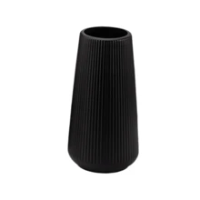 3个现代T型北欧风塑料花瓶，黑白两色，表面有纹理，防碎，多种尺寸（24.89/20.07/13.97厘米），适用于客厅、餐桌，可插鲜花、郁金香或人造花，家居装饰礼品 - 彩色 - 查看 15