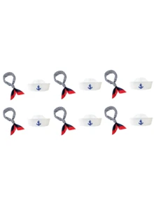 1pc Polyester Sailor Hat For Women & Men, Yacht Captain Hat, Suitable For Halloween, Christmas, Bachelorette Party, Cosplay, Yacht Party, Parade, Adult Party, Beach