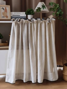 1 件复古日式条纹短窗帘、橱柜帘、半帘、橱柜隔断帘、防尘、无需钻孔 - 彩色 - 查看 6