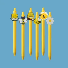 10/6/1 Set Yellow Bee Style Neutral Pens, 0.5mm Black Ink Big Bee Pen, Suitable For Party Gifts, Back To School Writing Supplies, School And Office Stationery - Multicolor - View 7