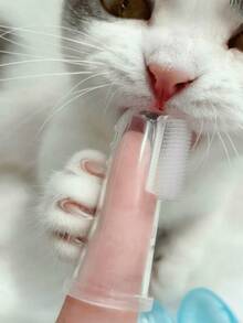1PC Pet Finger Cots Toothbrush - Gentle Teeth Care Suitable For Dogs And Cats,Perfect For Small Pets- Easy-To-Use Cleaning Solution To Improve Oral Health - Popular Dog Toothbrush, Cat Toothbrush, Dog Teeth Cleaning, Dog Finger Toothbrush, Large And Small Pet Dog Toothbrush, Suitable For Teeth Cleaning Of Dogs And Cats - Transparent - View 3