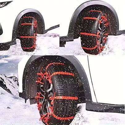 20pcs Winter Car Tire Anti-Skid Chains, Easy To Install Universal Anti-Slip Tie For Small Cars, Snow Traction