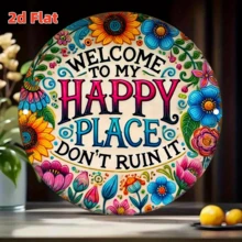 1pc Colorful Garden Theme Iron Sign "Yes, I Do Need All These Plants" - Vintage Round Metal Wall Decor, Suitable For Home, Yard, Garden, Bar, Office Decoration - UV Ink Printed 20x20cm (8x8 Inch) - Pre-Drilled Holes, Style As Shown In Size Image - Multicolor - View 1