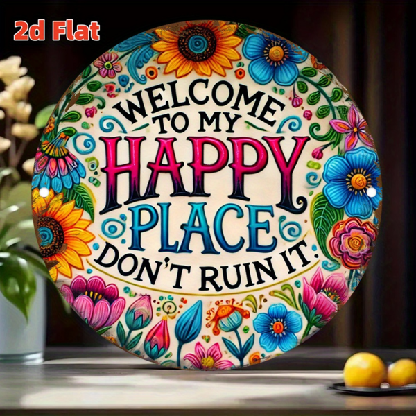 1pc Colorful Garden Theme Iron Sign "Yes, I Do Need All These Plants" - Vintage Round Metal Wall Decor, Suitable For Home, Yard, Garden, Bar, Office Decoration - UV Ink Printed 20x20cm (8x8 Inch) - Pre-Drilled Holes, Style As Shown In Size Image