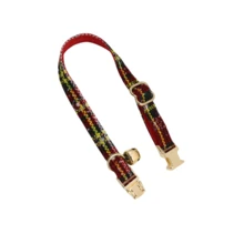 Collar de terciopelo acanalado para gato, collar con campana y lazo para mascotas, hebilla de aleación de zinc chapada en oro linda y duradera, fácil de ajustar y de liberación rápida, para uso diario, exterior y fiestas de cumpleaños y bodas (debido a cada lote de telas y hecho a mano, los colores pueden variar ligeramente, se envían al azar)