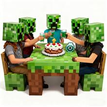 Microsoft 1 PC  Officially Licensed Creeper Headgear Toy Green Anime Peripheral Toys Family Reunion Friends Party Essential Fashion Play Props Halloween Christmas Thanksgiving Surprise Party Gifts For Family And Friends