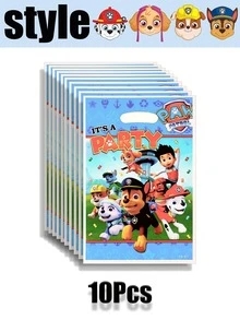 10/20/30 UNIDADES Bolsas de regalo de la fiesta de Paw Patrol, bolsas de plástico con tema para dulces y regalos de la fiesta de cumpleaños, decoración, suministros, regalos creativos de anime, caja de embalaje perfecta para decoración de fiesta y regalo sorpresa - Multicolor - Ver 14