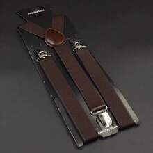 复古风格男士背带，采用弹性编织面料，经典Y型后背设计，涤纶材质——是婚礼和正式场合的理想之选。