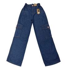Women's Youth Cargo Jeans With Side Pockets - 寶藍色 - 查看 2