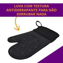 2 Black Silicone Gloves Thermal Non-Slip Oven Stove And Freezer Gloves Lined And Textured With Strap Long Sleeve Pair Of Gloves - 黑色 - 查看 2