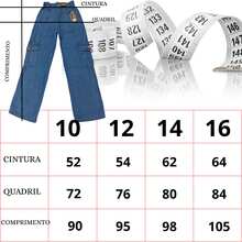 Women's Youth Cargo Jeans With Side Pockets - 寶藍色 - 查看 7