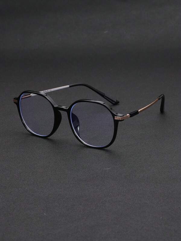 1 Pair Men's Elegant Classic Retro Fashionable Modern Minimalist Transparent Blue Light Blocking Glasses, Suitable For Back To School, Daily Life, Outdoor Activities, Office Reading, Business Occasions, A Fashionable Accessory That Filters Harmful Blue Light