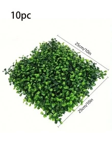 1/10 Pieces Of 25X25cm Artificial Milan Lawn, Eucalyptus Green Plant Background Wall, Simulated Plastic Plant Carpet, Home And Wedding Decoration
