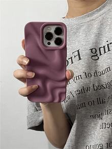 钥匙扣、挂绳 3 件简约高端水波纹手机壳适用于 11、11 Pro、11 Pro Max、12、12 Pro、12 Pro Max、13、13 Pro、13 Pro Max、14、14 Pro、14 Plus、14 Pro Max、15、15 Pro、15 Plus、16、16 Pro、16 Pro Max、16 Plus - 酒紅色 - 查看 9