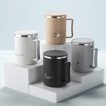 1 Stück 480/500ML Thermoisolierte Kaffeetasse, tragbare 304 Edelstahl Trinkflasche mit Deckel & Griff, kälte- und hitzebeständiger doppelwandiger Trinkbecher, verbrühsicher & auslaufsicher für Milch, Tee, Kaffee, geeignet für Studenten und Erwachsene zuhause, in der Schule, im Wohnheim, im Büro, beim Camping, Picknick, Reisen, Rückkehr zur Schule - Verschiedenfarbig - Übersicht 11