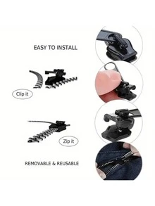 6/12/24 Peças Kit de Reparo de Zíper com Caixa Destacável - Sem Ferramentas Necessárias, Conserto Rápido para Jaquetas, Roupas, Sapatos, Botas, Bagagem - Conjunto Portátil de Cursores e Puxadores de Zíper, Adequado para Viagem, Camping, Casa e Reparos de Emergência - Essencial para Costura e Artesanato - Ferramentas de Reparo de Zíper, Zíperes de Náilon para Jaquetas, Zíperes de Extremidade Aberta para Costura - Multicolorido - Visão 10