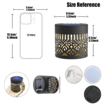 أضواء الحائط المعدنية بالطاقة الشمسية، بتصميم المندلا، أضواء السياج بالطاقة الشمسية ذات التصميم المجوف - أضواء حائط خارجية بمعيار IP65 للحديقة والباحة والساللم، ألواح طاقة شمسية LED، إضاءة الباحة، تصميم ديكوري بنقوش الأوراق، هيكل حديدي متين، ديكور حديقة الباحة، ديكور خارجي، باب المدخل، ديكور حفلات عيد الميلاد وعيد الهالوين في الفناء