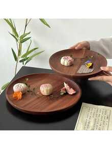 1 Stück Holz Kuchenständer mit Holzsockel, Dessert Präsentationsteller, multifunktionale Obstschale, geeignet für Esszimmer Dekoration, Zuhause und Küche Serviertablett, für den Ramadan verwendbar