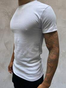 AMERICAN SHORT SLEEVE/BASIC T-SHIRT/RIBBED T-SHIRT - White - View 1