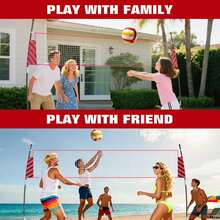 CuisinSmart Volleyball Net,12FT/32FT Portable Volleyball Net With Carry Bag For Backyard,Adjustable Height,Freestanding Design,Idea For  Beach, Indoor And Outdoor, Serving, Hitting Drills Games - White-12ft - View 5