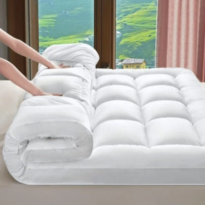Extra Thick Mattress Topper 10cm/4 Inch Bounce Back Protectors 1200GSM Soft & Fluffy Pad Cover - All UK Sizes Single Double King Super King