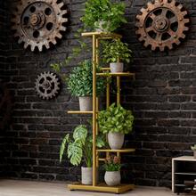 6/5/4 Tier Plant Stand - Home Garden Decor & Plant Storage Rack - Creative Pot Organizer Stunning Design, Perfect For Indoor/Outdoor Decor Space-Saving Indoor/Outdoor Plant Stand - Năm lớp vàng - Xem 11