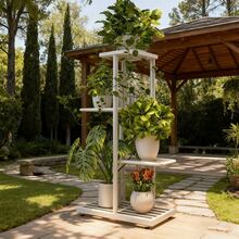 6/5/4 Tier Plant Stand - Home Garden Decor & Plant Storage Rack - Creative Pot Organizer Stunning Design, Perfect For Indoor/Outdoor Decor Space-Saving Indoor/Outdoor Plant Stand - 四層白色 - 查看 9