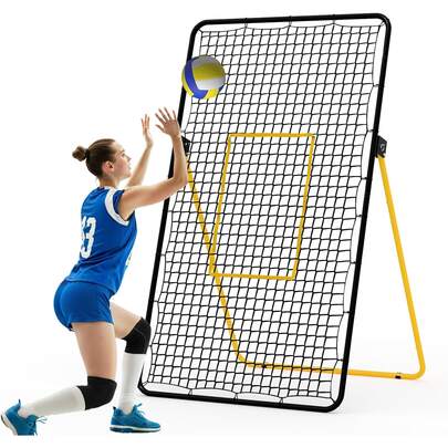 Volleyball Rebounder Net 7x4 Ft,Adjustable Bounce Back Net With Stakes,Bounce Back Training Equipment For Practicing Volleying, Bumping, Spiking, Easy Set Up