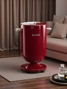 1 pieza Papelera con tapa de diseño de gato de dibujos animados de dopamina, papelera móvil de doble compartimento delgada, papelera de basura de alta gama con estilo retro de gran capacidad para la sala de estar, dormitorio, cocina, oficina