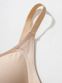 Wireless Jelly Bra, Simple Comfortable Sports Bras For Women, Wire-Free Solid Color Underwire Bras & Sports Seamless Bras For Large Bust - Màu be - Xem 9