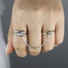 VKHK 1 chiếc nhẫn trang trí đính đá Zirconia nhiều lớp mạ vàng 18K, thích hợp cho trang phục hàng ngày và dự tiệc của phụ nữ, làm quà tặng - chiếc nhẫn sáng tạo - Xem 2