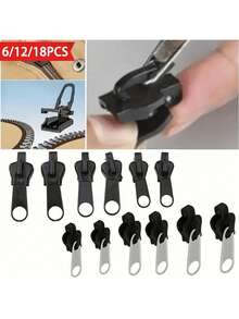 6/12/24 Peças Kit de Reparo de Zíper com Caixa Destacável - Sem Ferramentas Necessárias, Conserto Rápido para Jaquetas, Roupas, Sapatos, Botas, Bagagem - Conjunto Portátil de Cursores e Puxadores de Zíper, Adequado para Viagem, Camping, Casa e Reparos de Emergência - Essencial para Costura e Artesanato - Ferramentas de Reparo de Zíper, Zíperes de Náilon para Jaquetas, Zíperes de Extremidade Aberta para Costura - Multicolorido - Visão 2