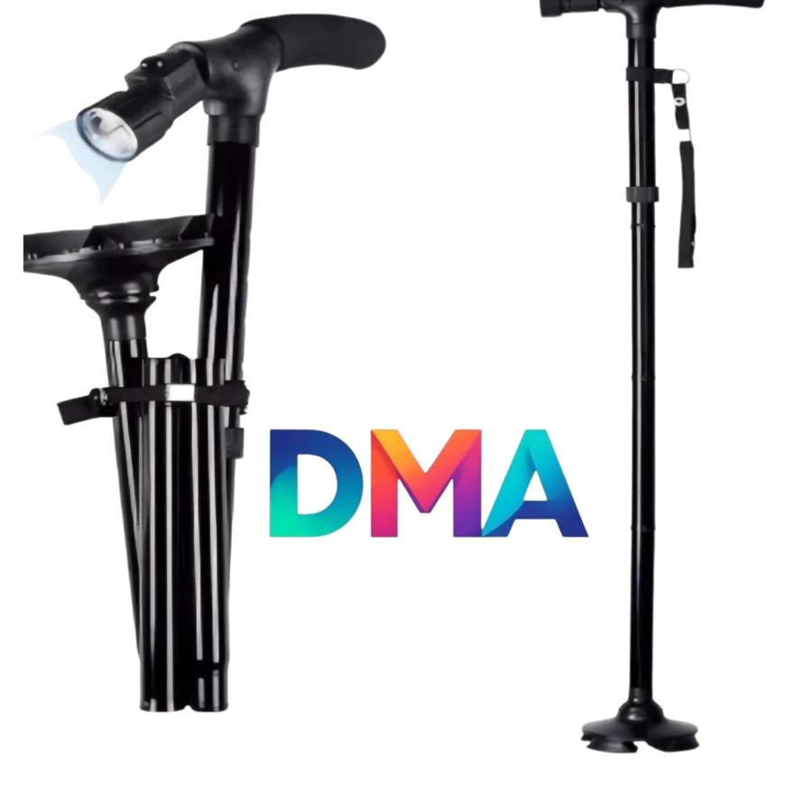 BASTON PLEGABLE CON LUZ - Negro - Ver 1