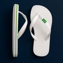 Kit Of 2 Pairs Of Adult/Children's Flip Flops For Boys With Brazil Flag - Non-Slip - Promotion Immediate Shipping - 白色+白色 - 查看 5