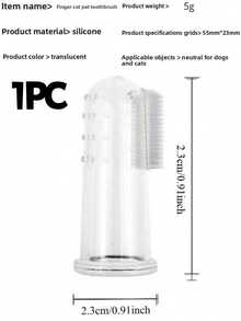 1PC Pet Finger Cots Toothbrush - Gentle Teeth Care Suitable For Dogs And Cats,Perfect For Small Pets- Easy-To-Use Cleaning Solution To Improve Oral Health - Popular Dog Toothbrush, Cat Toothbrush, Dog Teeth Cleaning, Dog Finger Toothbrush, Large And Small Pet Dog Toothbrush, Suitable For Teeth Cleaning Of Dogs And Cats - Transparent - View 9