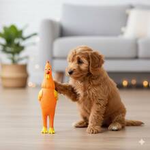 BELIME Juguete para Perro, Pollo de Vinil Masticable, Chillón, para Perros Medianos - Amarillo - Ver 1