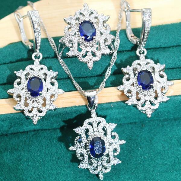 4 قطع مجموعة مجوهرات من الأقراط والخاتم والقلادة المرصعة بالزركونيا الفاخرة للنساء، إكسسوارات الزفاف