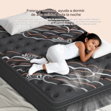 DreamFit Colchón Ortopedico,Colchon individual 100*190*25CM Híbrido En Caja,Ergonómico,Espuma de Alta Densidad Memory Foam,,Antibacteriana,Antiácaros,Transpirabilidad,Antialérgico,Resistente a la humedad,Alivio de Presión y Extremadamente Cómodo,Firmeza Media,Certificado CertiPUR-US®, Economico,Colchones Resortes - Negro - Ver 9