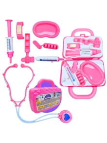 Children's Medical Case Kit Educational Fun Toy Girl Mini Doctor Pink Costume Pretend Play - Pink - View 4