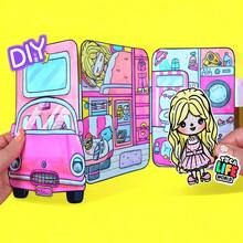 Pegatinas 3D del mundo Toca Life, pegatinas para libro de actividades sin terminar, set de scrapbook para niños, materiales DIY que requieren corte manual, juguete antiestrés para niños - Multicolor - Ver 15