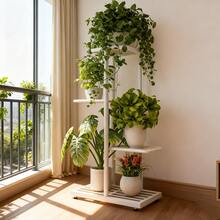 6/5/4 Tier Plant Stand - Home Garden Decor & Plant Storage Rack - Creative Pot Organizer Stunning Design, Perfect For Indoor/Outdoor Decor Space-Saving Indoor/Outdoor Plant Stand - 四層白色 - 查看 1